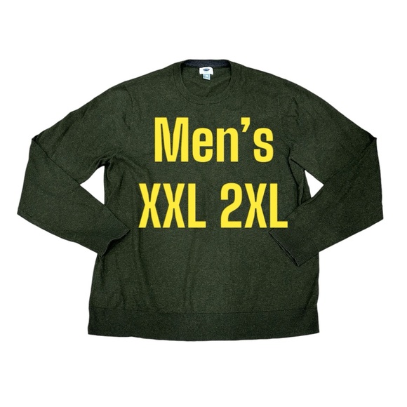 Men's Old Navy XXL 2XL V-Neck Sweater Dark Green Soft Long Sleeve Cotton - Picture 2 of 8